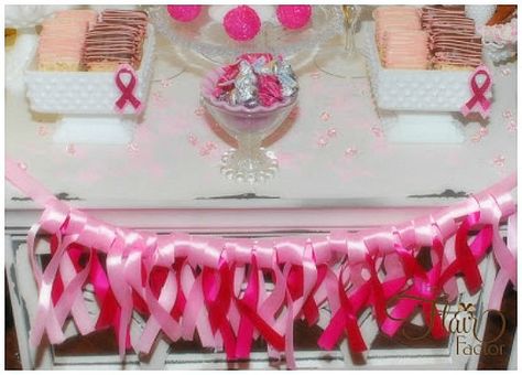 Pink Food Table, Pink Out Party, Chemo Party Ideas, Fundraiser Decorations, Remission Party, Survivor Art, Chemo Party, Food Table Decor, Dig Pink