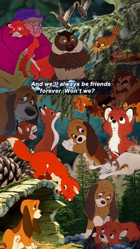 the fox and the hound Fox And The Hound Wallpaper, Minnie Mouse Drawing, The Hound, Very Cute Dogs, I Love My Girlfriend, The Fox And The Hound, Old Disney, Dog Wallpaper, Hound Dog