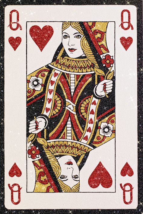 Queen Of Hearts Tattoo, Queen Of Hearts Card, Queen Card, Hearts Playing Cards, Hearts Card, Valentine Picture, Playing Cards Art, The Queen Of Hearts, Playing Cards Design