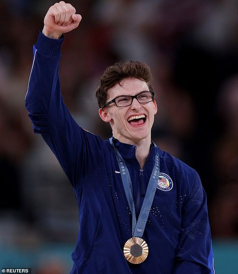 Stephen Nedoroscik is on the podium yet again after the men's pommel horse final, Saturday Pommel Horse Guy, Stephen Nedoroscik, Hey Stephen, Gymnastics Medals, 2024 Diary, Olympic Boxing, Male Gymnast, Fine Shyt, 2024 Olympics