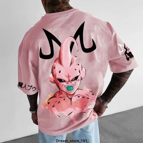 T-shirt Photography, Short Sleeve Tops Casual, Cool Shirt Designs, Majin Buu, New Anime, Tees Pattern, Glamorous Style, Birthday Gifts For Boys, Animation Design