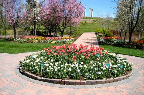 Round Flower Beds | Round flower bed | Flickr - Photo Sharing! Round Flower Bed Ideas, Driveway Circle, Driveway Island, Entrance Landscape, Landscape Lighting Ideas, Japanese Farmhouse, Entrance Landscaping, Circle Driveway, Round Garden