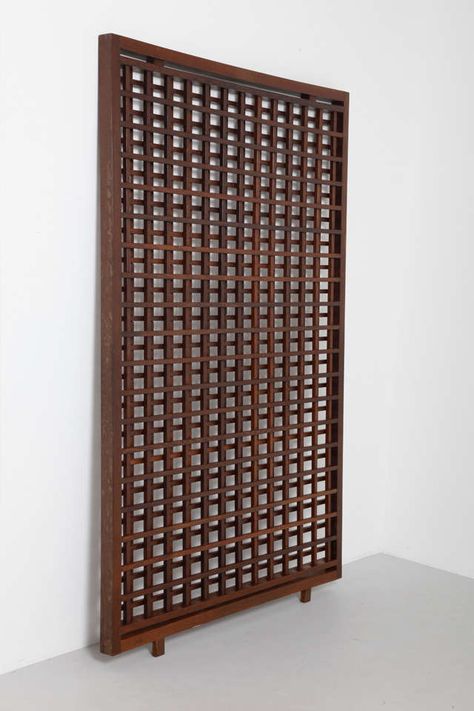 Anonymous; Custom Wenge Room Divider, 1962. Wood Louver, Room Divider Design, Danish Room, Bahay Kubo, Divider Design, Modern Style Furniture, Guest Room Office, Privacy Screen Outdoor, Room Partition Designs