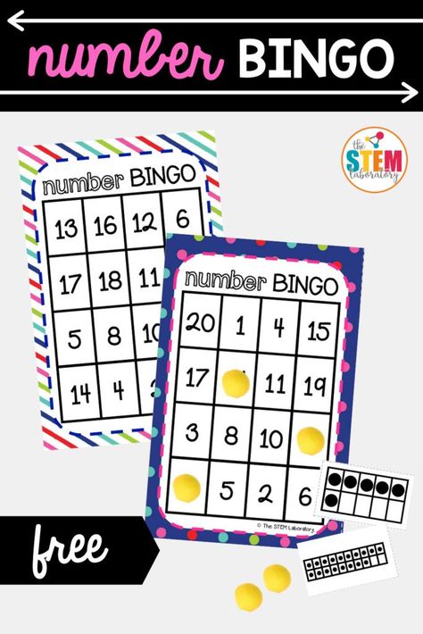 Number Bingo is a fun way to work on number recognition, counting and subitizing. Kids will love playing this game in a math center, small group or homeschool activity! Perfect for kids who has mastered number 1-10 and are ready to take on the tricky teens! #numberbingo #mathgame #mathcenters #numbersense Teen Numbers Kindergarten, Number Bingo, Number Recognition Games, Candy Math, Stem Activities Kindergarten, Number Recognition Activities, Math Bingo, Math Valentines, Math Centers Kindergarten