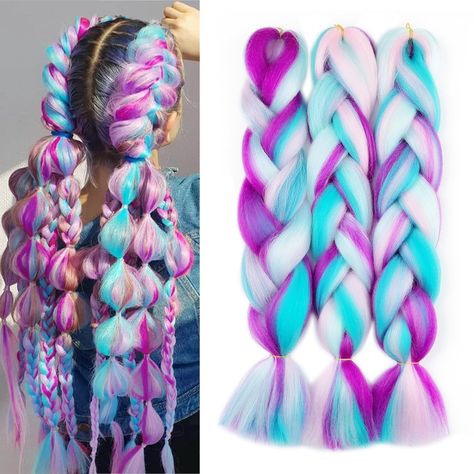 PRICES MAY VARY. Package:Jumbo Braiding Hair Made with Soft high temperature synthetic，Suitable for braiding，Lenth:24 Inch, 3Packs/Lot. Weight: 100g/pack, Total 300g，with some gifts. Material:Ombre Braiding Hair no fade, no shedding, no smell, easy to crochet, braid and twist, hold texture well,Multiple colors Braided hair has a variety of colors, Two Tone，Three Tone，Four Tone,bright and real colors, natural gradients. Application：Braids Suitable for people of different ages. You can Braiding th Colorful Braids, Color Braids, Pre Stretched Braiding Hair, Jumbo Braiding Hair, Braiding Hair Extensions, Hair Strands, Crochet Braid, Braid In Hair Extensions, Braided Hair