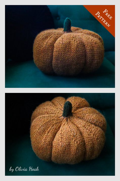 4 Pumpkin Pillow Knitting Pattern Halloween Knitting Patterns Free, Knitted Flowers Free, Pillow Knitting Pattern, Halloween Knitting Patterns, Pillow Knitting, Halloween Knitting, Table Fireplace, Pumpkin Pillow, Knitted Cushions