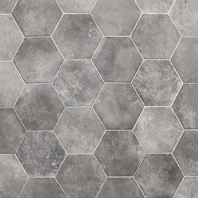 Hayes Gris 7.87 in. x 9.44 in. Matte Porcelain Floor and Wall Tile (9.84 sq. ft./Case) Ancient Italy, Gray Backsplash, Hexagon Floor, Floor Outdoor, Affordable Tile, Cleaning Tile Floors, Backsplash Wall, Cobbled Streets, Matte Tile