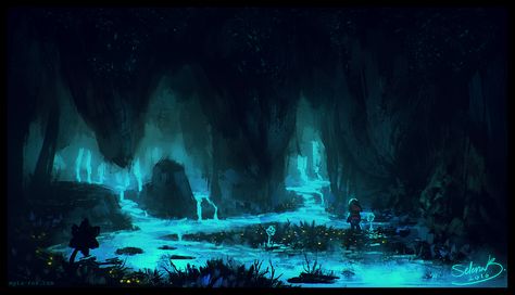 Cools Sketch of the Waterfall Environment in Undertale  Author Notes:One-hour enviro-concept sketch from today, this time with Undertale flavor!Hands-down one of my favorite areas in the game. Thanks for looking!More Undertale fanart from me here- - - - -I’m the original creator of this painting. I’m so happy if you like it, but please don’t repost it. Reblog this post instead, thanks! Undertale Background, Painting References, Undertale Memes, Fantasy Background, Toby Fox, Fantasy Places, Avatar Aang, Undertale Art, Undertale Fanart