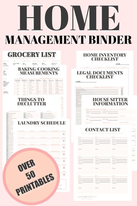 The Fantabulous Home Management Binder has 50+ printables to download and help you organize your life and home! Study Planner Free, Home Management Binder, Notion Template, Home Management, University Student, Organize Your Life, Study Planner, Law School, Monthly Planner