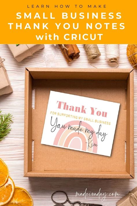 Business Thank You Notes, Cricut Maker 3, Business Diy, Thank You Note Cards, Business Thank You, Thank You Stickers, Cricut Maker, Shop Ideas, Diy Tutorials