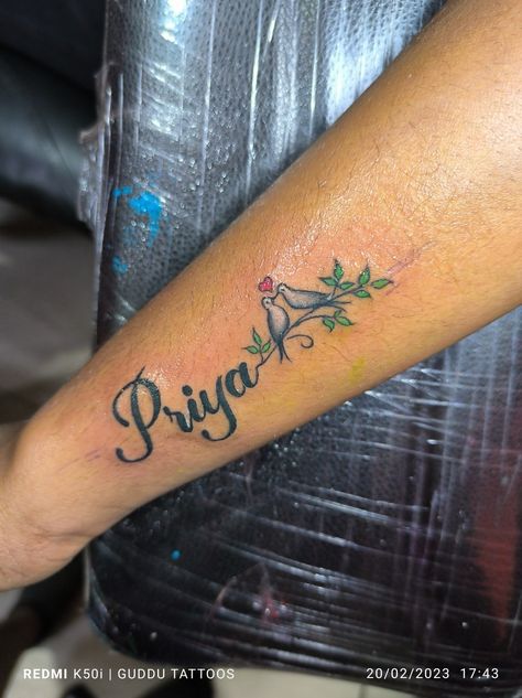 Name tattoo ideas Priya Name Tattoo Designs, Priya Name Tattoo, Priya Name Wallpaper, Tattooed Couples, Tattooed Couples Photography, Bp Logo, Name Tattoo Ideas, Cute Iphone Wallpaper Tumblr, Friends Cartoon