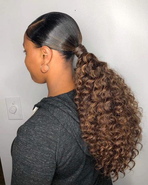 Pressed Hairstyles, Birthday Hairstyle, Buns Hairstyles, Human Hair Ponytail, Low Ponytail Hairstyles, Shaved Side, Curled Ponytail, Short Ponytail, Shaved Side Hairstyles