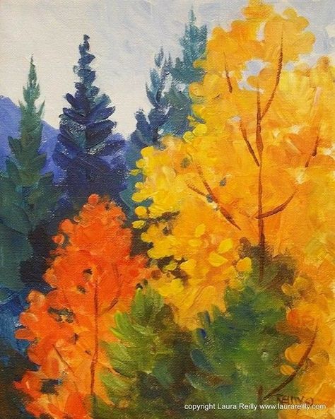 Fall Trees Painting Acrylic, Autum Paintings Acrylic, Autumn Drawing Ideas Fall Trees, Fall Abstract Painting, Autumn Landscape Painting Acrylic, Autumn Watercolor Landscapes, Autumn Painting Acrylic, Autumn Art Painting, Fall Acrylic Painting Ideas