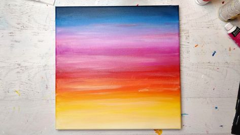 How to Paint a Sunset Cityscape For Beginners (Easy) Easy Sunset Painting For Beginners, Sunset Painting Easy, Paint A Sunset, Sunset Cityscape, Painting Easy, Cute Canvas Paintings, Sky Painting, Sunset Canvas, Paint Background