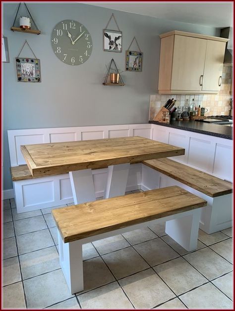 (ad) Wooden Dining Benches & Kitchen Bench Seating Corner Seating Kitchen, Booth Seating In Kitchen, Banquette Seating In Kitchen, Open Plan Kitchen Dining Living, Corner Seating, Open Plan Kitchen Dining, Kitchen Seating, Kitchen Dining Living, Farrow And Ball