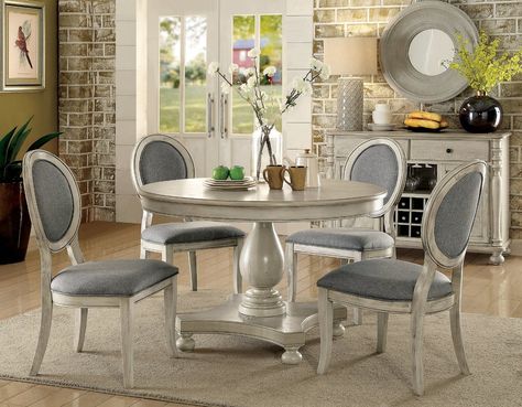 Bloomingdale 5 Piece Dining Set White Dining Room Table, White Dining Room Sets, Round Dining Room Sets, Серая Кухня, Round Dining Table Sets, Round Dining Room, Round Dining Set, White Dining Table, White Dining Room