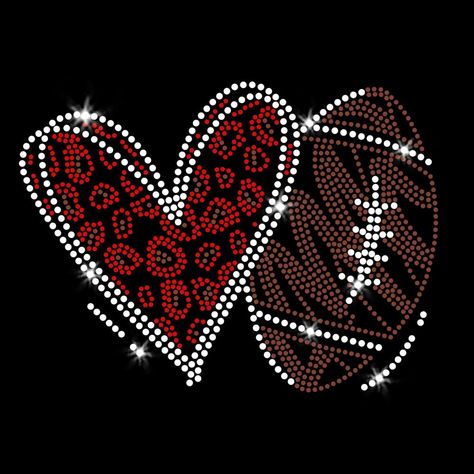 PRICES MAY VARY. Every guy on the football team has a mom or sister or girlfriend or grandma cheering them on! Ladies' hearts are on that field! Show them the love with this sparkling playful design of clear rhinestones with red and brown metallic studs. High quality sparkly clear Korean heat-activated crystals Overall size is about 7.5" x 5.5". Easy iron-on instructions included - just peel, stick and iron Be sure to test fabrics first to ensure the iron will not damage it. JCS Rhinestones is a Rhinestone Football, Football Heart, Cute Cheetah, Bling Design, Red And Brown, Rhinestone Transfers, Iron On Vinyl, Vinyl Crafts, Sewing Trim