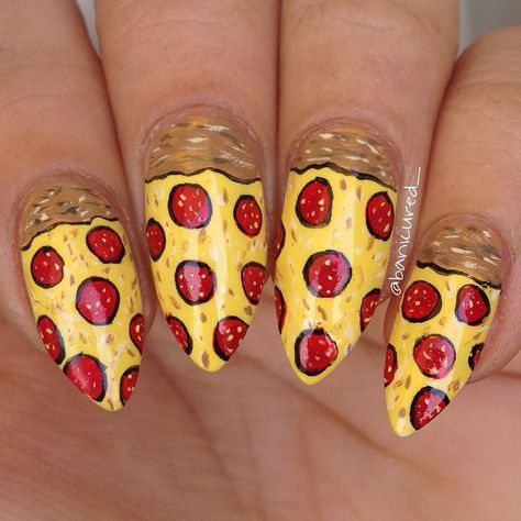 "Pizza nails because I ❤ pizza " Photo taken by @banicured_ on Instagram, pinned via the InstaPin iOS App! http://www.instapinapp.com (06/11/2015) Pizza Nails, Food Nail Art, Food Nails, Nail Art Pictures, Claw Nails, Creative Nail Designs, British People, Cute Nail Designs, Nail Paint