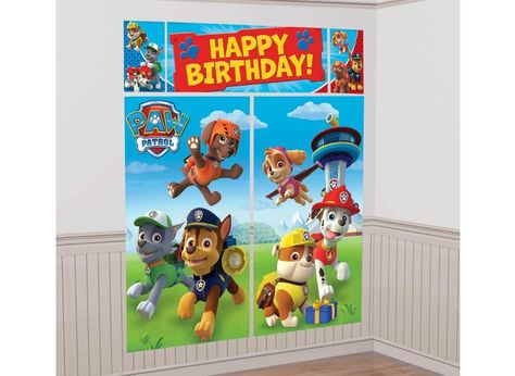 Paw Patrol Wall Decorating Kit Paw Patrol Party Games, Paw Patrol Banner, Paw Patrol Party Supplies, Paw Party, Party Wall Decorations, Scene Setters, Paw Patrol Characters, Wall Decorating, Paw Patrol Birthday Party