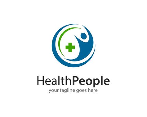 Health People Logo Icon Vector Health Logo Design, Hospital Logo, Black Background Design, Logo Design Health, Female Health, Clinic Logo, Healthcare Logo, People Logo, Medical Logo Design