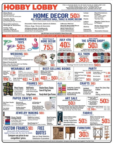 Check out the Hobby Lobby weekly ad and shop right from the ad by going to hobbylobby.com! How convenient is that! The ad will be posted weekly to make it easy for you to shop every week! Make sure to grab this years Hobby Lobby advent Calendar while you are here! This ad shows all … Hobby Lobby Sale Schedule 2023, Hobby Lobby Sales Ad, Hobby Lobby Ad, Furniture Black Friday, Hobby Lobby Sale Schedule, Hobby Lobby Weekly Ad, Hobby Lobby Coupon, Hobby Lobby Sales, Budget Friendly Living Room