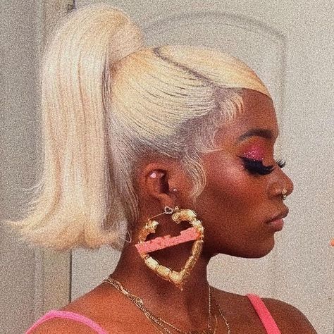 Barbie Ponytail, Blonde Ponytail, Black Ponytail Hairstyles, Birthday Hair, Dope Hairstyles, Hair Ponytail Styles, Ponytail Styles, Baddie Hairstyles, Black Girls Hairstyles