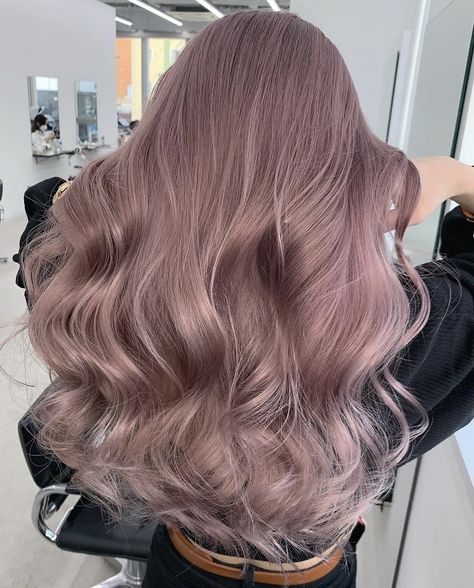 Rose Silver Hair, Ash Pink Balayage, Rose Ash Hair, Ashy Rose Gold Hair, Ash Rose Hair, Rose Tea Brown Hair, Ashy Pink, Pink Brown Balayage, Rose Milk Tea Hair Color