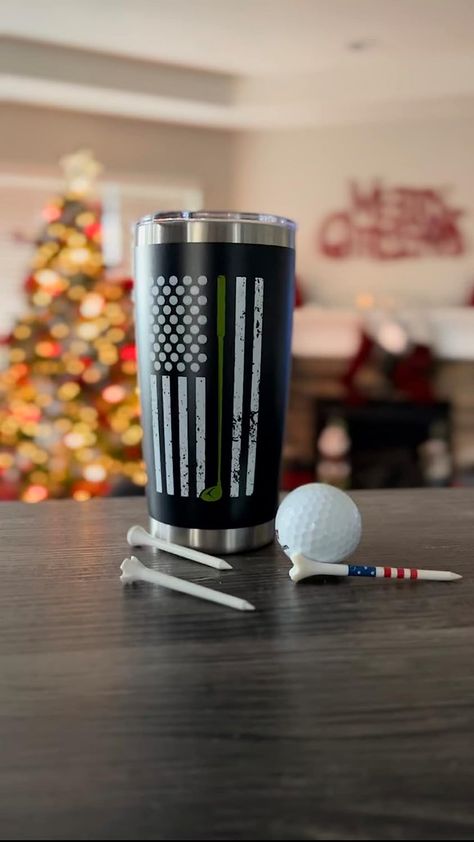 Lifecraft Golf Gifts for Men or Women, Unique Stainless Steel Travel Golfing Tumbler w/Golf Balls as Stars on American Flag, Funny Golfer Accessories Gift, Use for Coffee Beer or Wine Golf Gifts For Men, Golf Gifts, Golf Balls, Golf Ball, Gifts For Men, Fathers Day Gifts, American Flag, Fathers Day, Tumbler