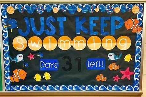 22 End of School Year Bulletin Board Ideas - Little Learning Corner Summer Bulletin Board Ideas, Summer Bulletin Board, School Countdown, Bulletin Borders, Summer Bulletin Boards, Interactive Bulletin Board, Spring Bulletin, Spring Bulletin Boards, Library Bulletin Boards