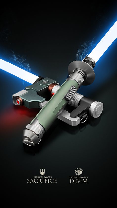 Star Wars Lightsaber Designs, Ezra Lightsaber, Ezra Bridger Lightsaber, Star Wars Ezra, Lightsaber Designs, Yuuzhan Vong, Starwars Lightsaber, Lightsaber Hilts, Sith Cosplay