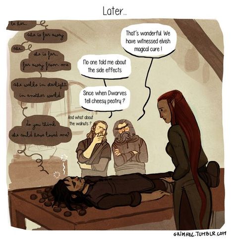 #kili #tauriel Kili Fanart, The Hobbit Fili, Hobbit Fili, Hobbit Funny, Kili And Tauriel, Lotr Funny, Fili And Kili, Desolation Of Smaug, Lotr Art