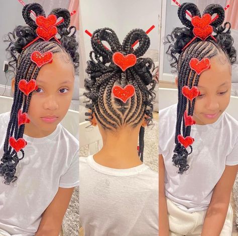 Two Braided Ponytails For Kids, 2 Braided Ponytails For Kids, Quick Braided Hairstyles For Black Kids, Quick Kids Hairstyles Black, Hair Styles For Black Kids, Braid Styles For Kids, Kids Braided Hairstyles Natural Hair, Kids Braid Styles, Cute Braided Hairstyles For Kids