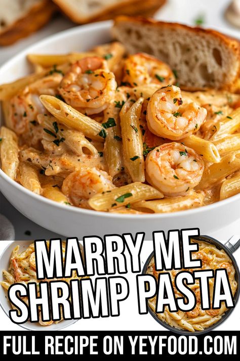 Marry Me Shrimp Pasta Frozen Shrimp And Pasta Recipes, Shrimp With Pasta Easy, Shrimp Meals Easy, Merry Me Shrimp Pasta, Easy Shrimp Dinner Recipes For Family, What To Cook With Shrimp, Garlic Butter Shrimp Fettuccine, Marry Me Shrimp Recipe, Shrimp Pasta Bake Recipes