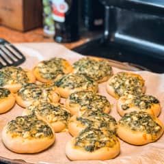 Whisk - Mini spinach cheese pies Kurdish Style, Cheese Pie Recipe, Frozen Dinner Rolls, Frozen Dinner, Frozen Rolls, Spinach Cheese, Frozen Bread Dough, Bread Rolls Recipe, Spinach Pie