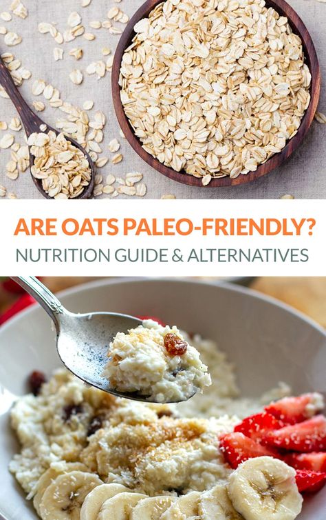 Are Oats & Oatmeal Paleo-Friendly? We look at the nutritional profile of oats, the pro and cons and various paleo porridge and oatmeal alternatives. #oats #oatmeal #paleooatmeal #noatmeal #paleodiet #paleofoods Paleo Porridge, Paleo Cereal, Paleo Oatmeal, Paleo Fruit, Precision Nutrition, Gluten Free Oatmeal, Oatmeal Bowls, Paleo Lifestyle, Quick Oats