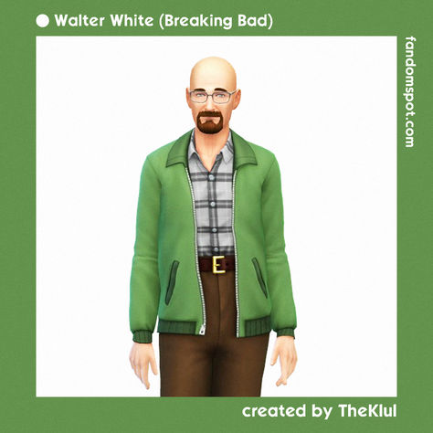 Walter White in The Sims 4 Sims 4 Tv Show Characters, Bingeworthy Shows, 4 Characters, Sims 4 Characters, Walter White, Jesse Pinkman, Tv Characters, Ts4 Cc, Breaking Bad