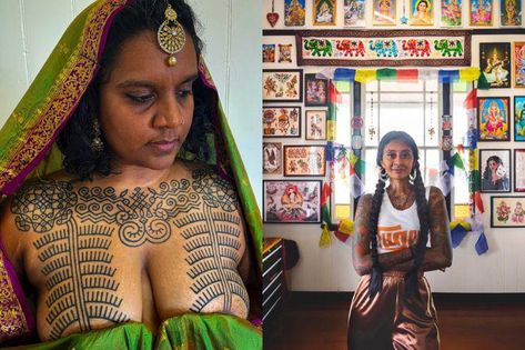 Traditional Indian Tattoo, Hindu Tattoos, Alternative Subcultures, S Tattoos, India Inspired, Hindu Culture, Indian Tattoo, Creative Person, Brave Women