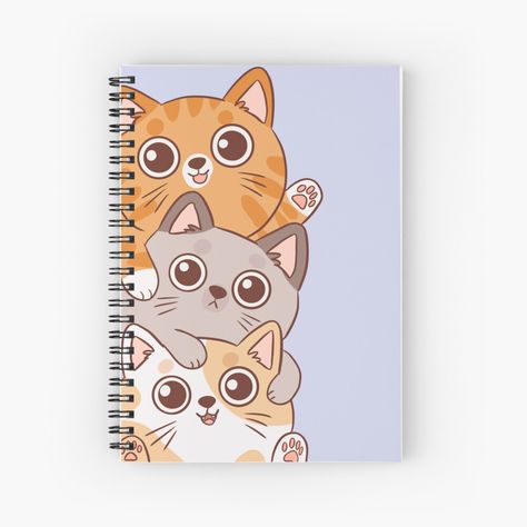 Get my art printed on awesome products. Support me at Redbubble #RBandME: https://www.redbubble.com/i/notebook/Cute-stack-of-cats-peeking-by-Yaragold/152152900.WX3NH?asc=u Diary Cover Design, Journal Designs, Journal Cute, Cartoon Designs, Cartoon Cats, Diary Covers, Sumikko Gurashi, Cute Notebooks, Journal Art