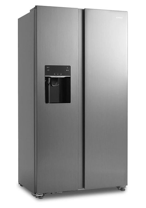 NUTRIFROST Side-by-Side Refrigerators with Ice Makers, 18.1 Cubic Feet No Frost Freestanding Freezer Fridge, 2 Door Full Size Refrigerator for Kitchen/Office/Commercial, Stainless Steel Grey Fridge With Ice Maker, 2 Door Fridge, Glass Refrigerator, Kitchen Office, Fridge Freezers, Ice Maker, Water Dispenser, Free Standing, Refrigerator