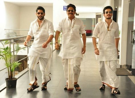 Akhil Akkineni, Naga Chaitanya, Formal Dresses For Men, Groom Dress Men, Indian Groom Wear, Gents Kurta, African Wear Styles For Men, Indian Men Fashion, Traditional Indian Dress