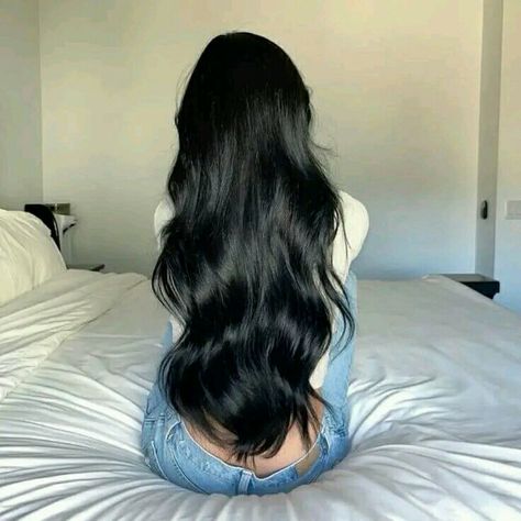 Long Black Hair Latina, Long Black Hair Female, Asian Hair Long, Black Hair Long, Healthy Black Hair, Black Long Hair, Shiny Black Hair, Black Wavy Hair, Black Hair Aesthetic