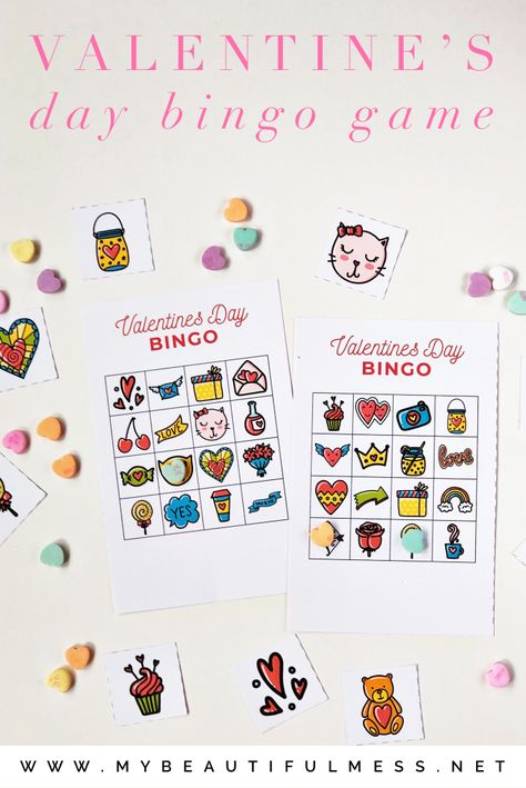 Looking for a fun Valentine's activity to do with your partner or kids? Well, download my FREE printable, Valentine's Day Bingo Game. Valentine Bingo Free Printable, Bingo Printable Free, Valentine Party Game, Valentine Bingo, Fun Valentines Day Ideas, Bingo Template, Valentines Games, Fun Party Games, Valentine Activities