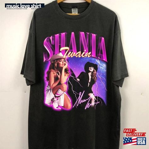 Shania Twain T-Shirt Clothing Vintage Unisex Classic Check more at https://musicloveshirt.com/product/shania-twain-t-shirt-clothing-vintage-unisex-classic/ Shania Twain Tshirt, Shania Twain, Clothing Vintage, Vintage Hoodies, Love Shirt, Retro Tshirt, Unisex Tshirt, Vintage Sweatshirt, Gift For Men