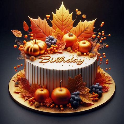 November Cake, Fall Birthday Cakes, Birthday Female, Fall Birthday, Halloween 2020, Pumpkin Halloween, Creative Cakes, Happy Birthday To You, Why People