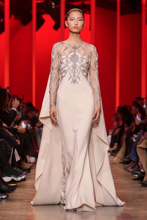 Elie Saab Spring 2024 Couture Collection Eli Saab 2024, Elise Saab, Greek Outfit Ideas, Eli Saab, Evermore Fashion, 2024 Couture, Couture 2024, Fashion Creator, Elie Saab Spring