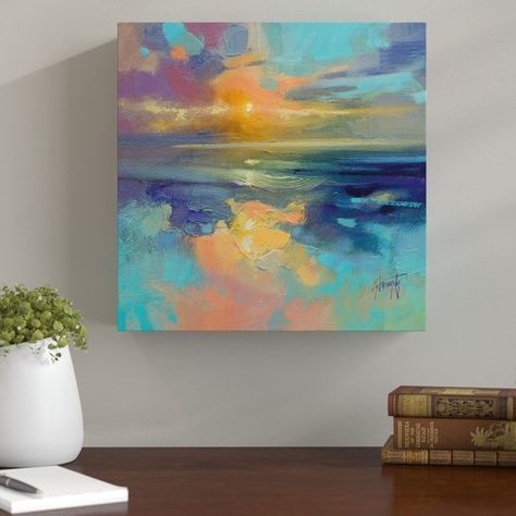 Cerulean Cyan Study' Painting Print on Canvas Art Group Group Painting Ideas Canvases, Scott Naismith, Sunrise Painting, Update Your Home, Arte Inspo, Abstract Art Landscape, Seascape Paintings, Texture Art, Feature Wall