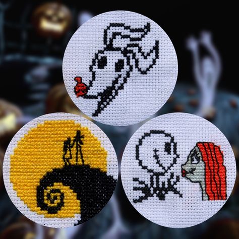 Jack Skellington Cross Stitch Pattern, Nightmare Before Christmas Embroidery, Nightmare Before Christmas Cross Stitch, Zero The Dog, Christmas Cross Stitch Patterns Free, Cross Stitch Letter Patterns, Jack Y Sally, Tiny Cross Stitch, Subversive Cross Stitch