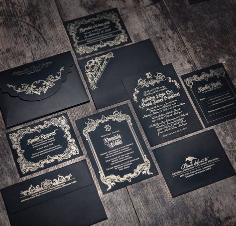 Letterpress Wedding Invitation Suite, Dark Romantic Wedding, Gothic Wedding Invitations, Wedding Invitation Sample, Letterpress Wedding Invitation, Skull Wedding, Wedding Invitation Samples, Goth Wedding, Dark Wedding