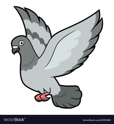 Pigeon Cartoon, Pigeon Vector, Pigeon Drawing, Pigeon Art, Flying Pigeon, Feet Drawing, Animal Body Parts, Download Image, Beauty Illustration