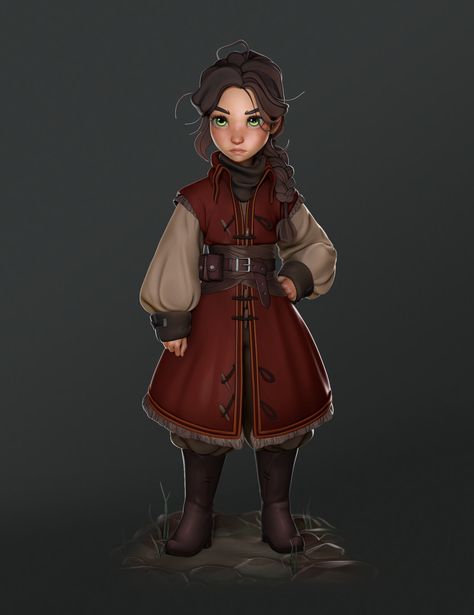 Kid, Anna Kartashova on ArtStation at https://www.artstation.com/artwork/gJZlGE Gnome Character Art, Fantasy Road, Dnd Halfling, Gnome Dnd, Female Gnome, Pathfinder Character, 3d Blender, Dnd Ideas, Darkest Dungeon